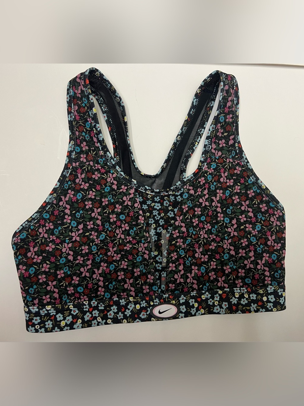 Nike Medium Support Swoosh Floral Printed Sports Bra Women's Medium